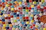 20g Mini Mosaiksteine keramik bunt ca. 35 Farben a 5x5mm glänzend ca. 120-150 Stück