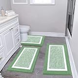 Pauwer Badezimmerteppich-Set, 3-teiliges Badezimmer-Duschteppich-Set mit U-förmiger Kontur, WC-Vorleger,…