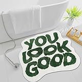 Luxixiry You Look Good Badematte, grün, lustig, Badezimmerteppich, weich, getuftet, Badezimmer-Dusch-Dekor,…