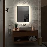 Alasta Spiegel | Osaka Badspiegel 90x160cm mit LED Beleuchtung | LED Farbe Neutralweiß | Design Badezimmerspiegel