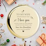 Ithmahco For Wife – I Love You Wife Gift Gold Compact Tabletop Mount Mirror – Gifts for Her Who Has…