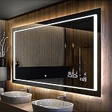 Artforma Badspiegel 100x60 cm mit LED Beleuchtung - Wählen Sie Zubehör - Individuell Nach Maß - Beleuchtet…