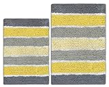 Chardin home Cordural Stripes Badematte, 2er-Set, Badvorleger (43,2 x 61 cm & 53,3 x 86,4 cm) | rutschfester…
