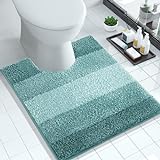 Yimobra Luxuriöse WC-Teppiche, U-förmig, Flufyy, extra weiche, saugfähige Mikrofaser-Kontur-Badezimmerteppiche…