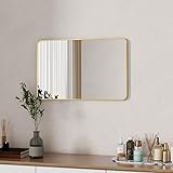 Boromal Badezimmerspiegel 40x60cm Gold Spiegel Badspiegel Vertikal/Horizontal Dekorative Wandspiegel…