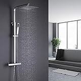 ONECE Duschsystem Thermostat Duschgarnitur mit Regendusche Quadratisch Duschsäule Duschset Duscharmatur…