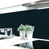 Küchenrückwand Grautöne 2 Unifarben Premium Hart-PVC 0,4 mm selbstklebend - Direkt auf die Fliesen, Größe:120 x 60 cm, Ral-Farben:Schwarzgrau ~ RAL 7021