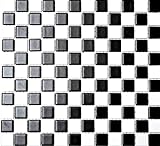 Mosaik Quadrat schachbrett schwarz/weiß matt Keramik Mosaik, Mosaikstein Format: 2,5x2,5x6 mm, Bogengröße: 330x302 mm, 10 Bögen