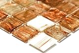 Mosaik Quadrat mix Goldstar klar/weiß/bronze Glas changierend Effekt italienischer Stil Fliesenspiegel,…