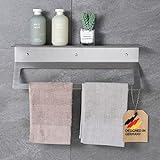 DEKAZIA® Handtuchhalter Edelstahl gebürstet | Handtuchhalter Bad | Handtuchhalter Wand | Handtuchstange…