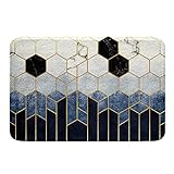 Waben Türmatte 20 "X 32" Hexagon Marmor Badematten für Badezimmer,Bienenstock Geometrie Waschbarer Teppich,vereinfachter…
