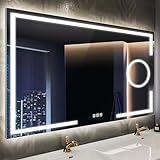 STARLEAD Badezimmer-Spiegel-mit-Beleuchtung 100x70cm, Badezimmerspiegel mit 3 Farbtemperaturen 3000K-6500K,…