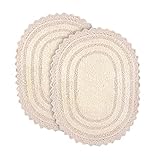 RAJRANG BRINGING RAJASTHAN TO YOU Weiche Baumwolle Oval Crochet Set 2 Bad Teppich Matten für Bad, Dusche,…