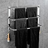 Yeegout No Drill 3-Tiers Handtuchhalter Edelstahl-Handtuchhalter für Bad Küche und Toilette (Silber)