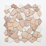 Mosaik Bruch/Ciot mix RossoCream Marmor Naturstein Küche, Mosaikstein Format: 15-69x8 mm, Bogengröße:…