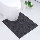 Homaxy Chenille Badezimmerteppich rutschfeste Weiches Vorleger Toilette mit Ausschnitt 50 x 60 cm, Saugfähig…