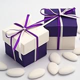 Zweifarbig Eckig Box & Deckel Hochzeitsgeschenk Boxen (10er packung) - Lila