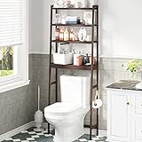AMBIRD WC-Aufbewahrung, Bambus, 4-stöckig, über dem Toilettenleiter-Regal, verstellbarer Badezimmer-Organizer,…