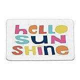 ZSSEZS Hello Sunshine Badematte mit bunten englischen Buchstaben, lustige Zitate, Sonne, einfach, klassisch,…