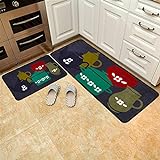 Insun Teppich Küchen Läufer Küchenmatte Waschbar rutschfest Küche Schlafzimmer Badezimmer Fußmatte Modern…