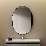Goezes Spiegel Schwarz groß Wandspiegel 50x70cm Oval Metallrahmen Badspiegel Badezimmer Rund Badezimmerspiegel…
