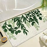 Baccessor Grüner Badteppich, grünes Blatt, niedliche Pflanze, Badezimmerteppich, Matte, saugfähig, rutschfest,…