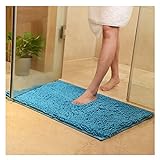 XiinxiGo Badematte Badezimmerteppich, Badteppich für Badezimmer Schlafzimmer Küche Flur Eingang,Blau…