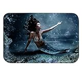 A.Monamour rutschfest Saugfähig Waschbar Badematte Fantasie Meerjungfrau Frau In Unterwasserszene Weich…