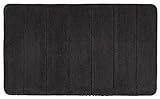 WENKO Badteppich Steps Schwarz, 70 x 120 cm - Badematte, rutschhemmend, außergewöhnlich weiche und dichte…