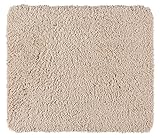 WENKO Badteppich Mélange Sand, 55 x 65 cm - Badematte, sicher, flauschig, fusselfrei, Polyester, 55…