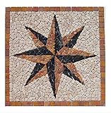 RO-006 90 x 90 cm Marmor Rosone me­di­ter­ran Einleger Mosaikfliesen Bild Dekoration Stein-Mosaik Fliesen…
