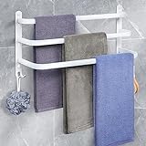 Handtuchhalter, Aluminium Handtuchregal, Wandmontage 3-Stöckig Handtuchstange mit Haken, Wasserdicht…