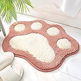 Lkw Ogechi Badteppiche Badematte Rutschfester Badezimmerteppich für Badezimmerboden - 45x60 cm Katzenpfotenförmige…
