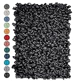 Lashuma Badteppiche für Fußbodenheizung Farbe: Schwarz kleine Badmatte Größe: 50x70 cm