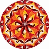 Grund Temperament-Mandala runde ø 100 cm, orange Badteppich, Kunstfaser