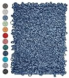 Lashuma Badezimmer Teppich Jeansblau, geeignet für Fußbodenheizung 50x70 cm