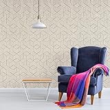 Goldene geometrische Hexagon-Tapete, moderne Tapete, 45 x 50 cm, Kontaktpapier, abziehen und aufkleben, PVC, wasserdicht, abnehmbar, selbstklebende Tapete für Schlafzimmer, Regal, Schublade