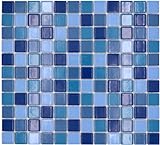 Keramik Mosaik blau grün türkis glänzend Mosaikfliese Fliesenspiegel MOS18-0408