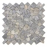 DIVERO 4 Fliesenmatten Naturstein Mosaik aus Marmor für Wand und Boden hellgrau á 50 x 50 cm