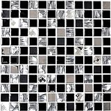 Mosaik Fliese Transluzent Edelstahl schwarz Glasmosaik Crystal Stahl schwarz Glas für WAND BAD WC DUSCHE…