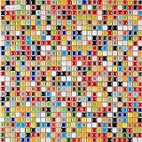 Hominter 11 Blatt Multi Farbige Keramik Mosaik Bodenfliese, Kleine Quadratische Glasierte Porzellanfliesen,…