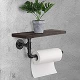 HAITRAL Küchenpapier-Handtuchhalter – Vintage Unterschrank-Toilettenpapierhalter für Wandmontage, Badezimmer, Küche, 30,5 cm, Schwarz