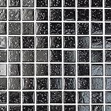 Mosaik Fliese Glas schwarz für BODEN WAND BAD WC DUSCHE KÜCHE FLIESENSPIEGEL THEKENVERKLEIDUNG BADEWANNENVERKLEIDUNG…