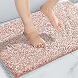 Yimobra Flauschige Plüsch-Badezimmerteppiche, zottelig, weich, rutschfest, Badezimmermatte für Bodenkontur,…