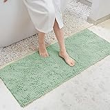 Chenille-Badteppiche aus weichem Plüsch, für Badezimmer, 119,4 x 43,2 cm, rutschfest, saugfähig, maschinenwaschbar,…