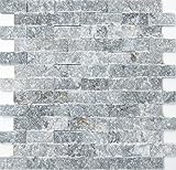 Mosaik Brick Splitface NERO Marble 3D Marmor Naturstein Küche, Mosaikstein Format: 23x48x10 mm, Bogengröße:…