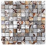 Mosaik Fliese selbstklebend Aluminium silber metall Weltkarte Silber für WAND KÜCHE FLIESENSPIEGEL THEKENVERKLEIDUNG…