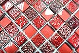 Mosaik Quadrat Crystal/Stein/Resin mix rot Glas Naturstein Ornament Fliesenspiegel, Mosaikstein Format:…