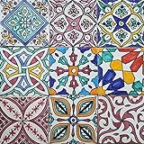Casa Moro Orientalische Fliesen bunt Mix 10x10 cm 9er Packung handbemalte marokkanische Fliesen Patchwork…