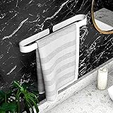 Homease Bad Handtuchhalter, Ohne Bohren Handtuchregel 40 cm Weiß, Selbstklebend Handtuchstange Aluminium…